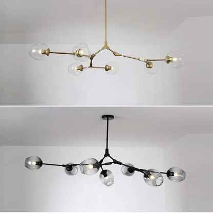 Verthara Premium Glass Ceiling Light Fixture – Modern Nordic Design - Iron - Indoor Lighting - Ideal For Dining Room - Warm Tones - E27 Compatible