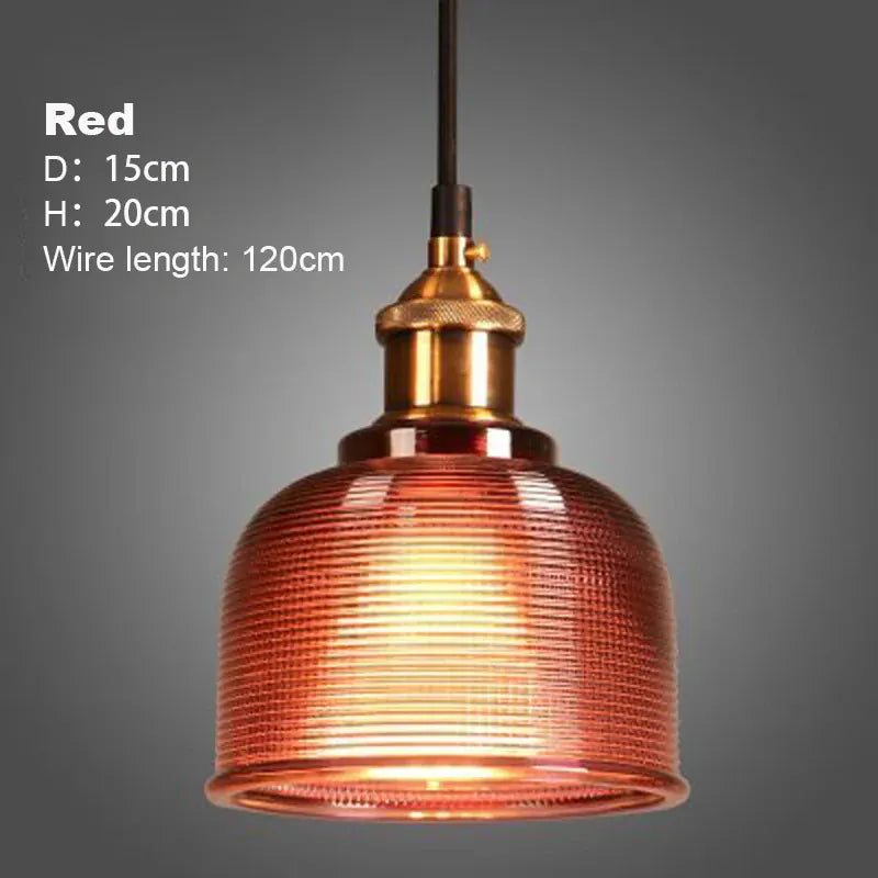Verthara Premium Glass Pendant Light with Adjustable Cable Red color