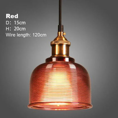 Verthara Premium Glass Pendant Light with Adjustable Cable Red color