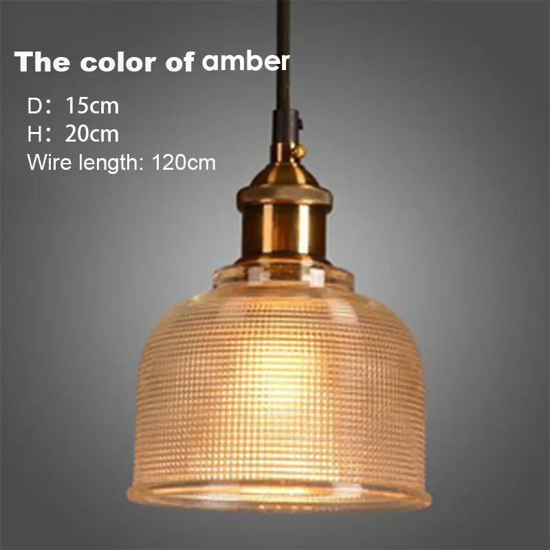 Verthara Premium Glass Pendant Light with Adjustable Cable Amber color