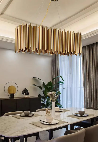Verthara Premium Gold Aluminium Tube Pendant Light