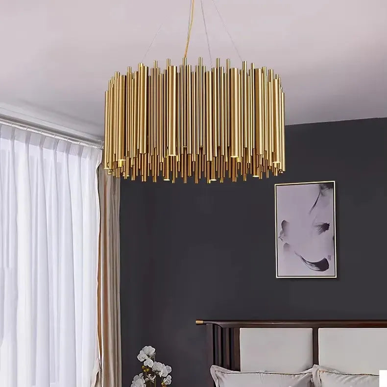 Verthara Premium Gold Aluminium Tube Pendant Light