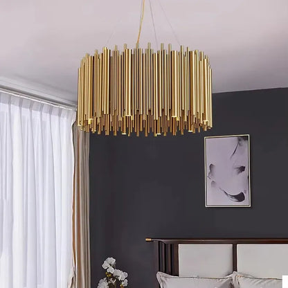 Verthara Premium Gold Aluminium Tube Pendant Light