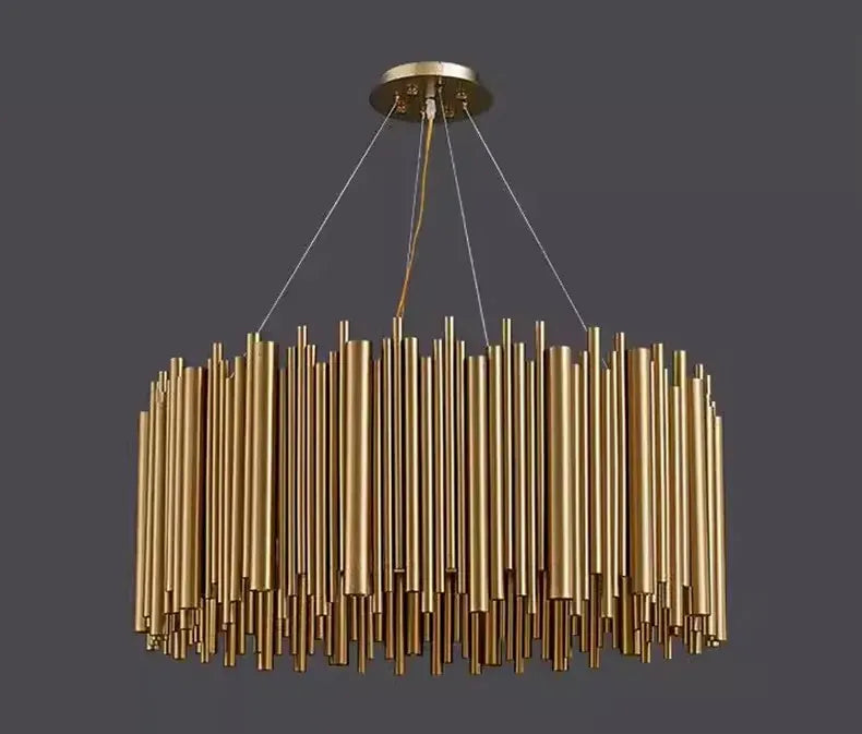 Verthara Premium Gold Aluminium Tube Pendant Light