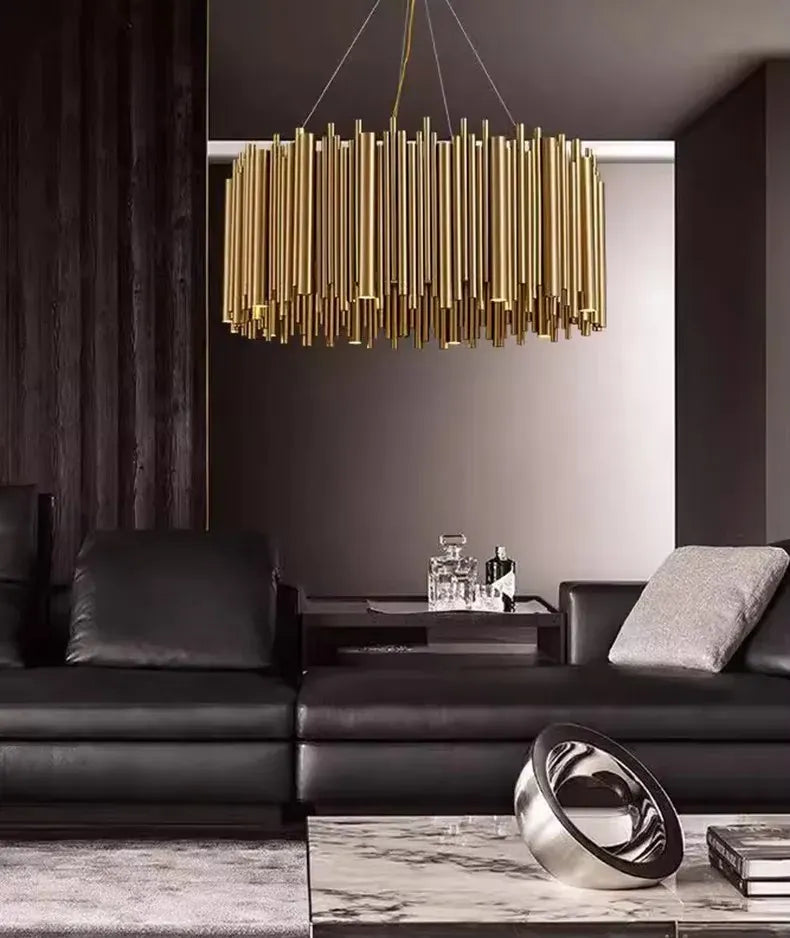 Verthara Premium Gold Aluminium Tube Pendant Light