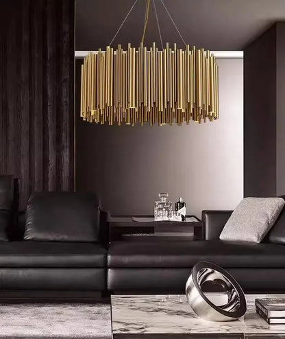 Verthara Premium Gold Aluminium Tube Pendant Light