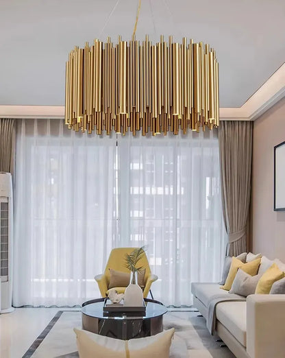 Verthara Premium Gold Aluminium Tube Pendant Light