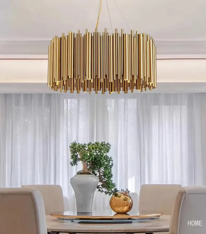 Verthara Premium Gold Aluminium Tube Pendant Light