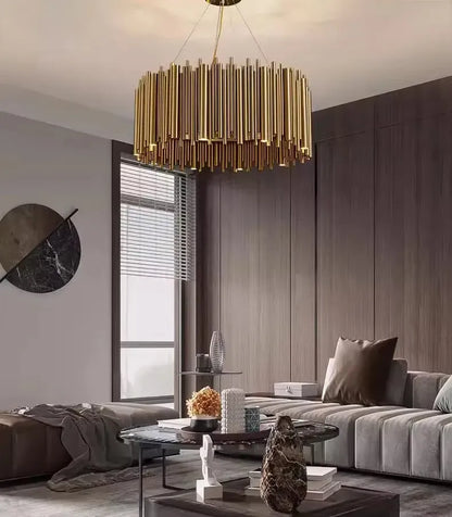 Verthara Premium Gold Aluminium Tube Pendant Light