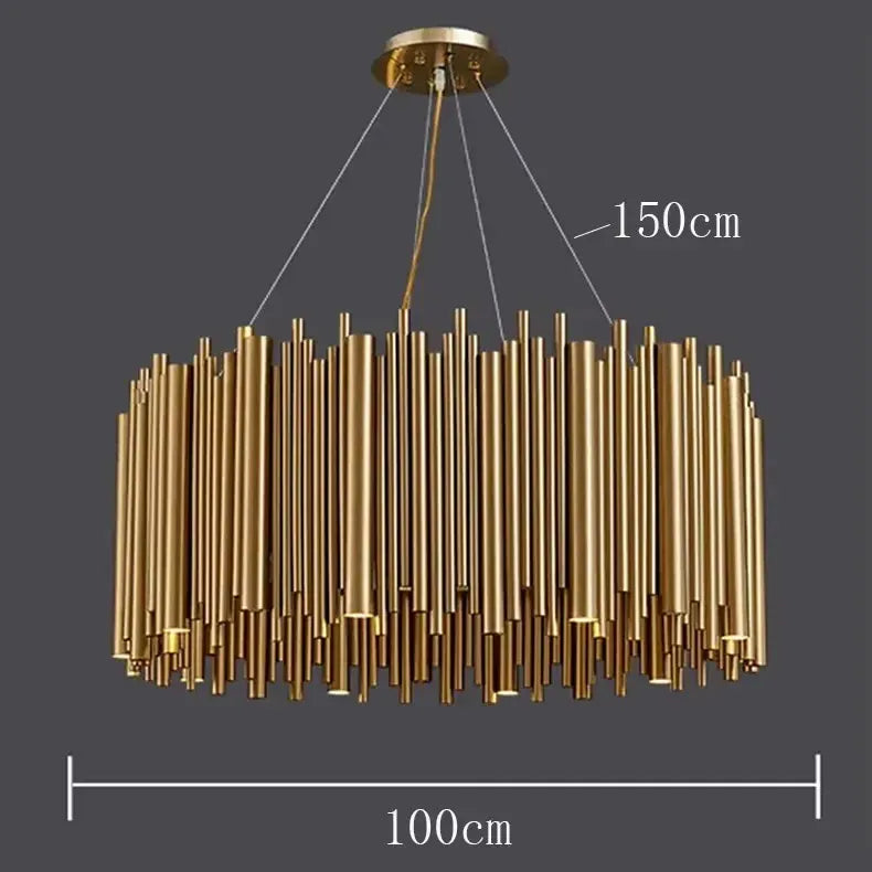 Verthara Premium Gold Aluminium Tube Pendant Light