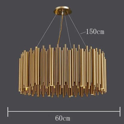 Verthara Premium Gold Aluminium Tube Pendant Light A diameter 60cm / APP with RC Dimmable