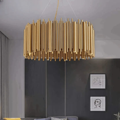 Verthara Premium Gold Aluminium Tube Pendant Light