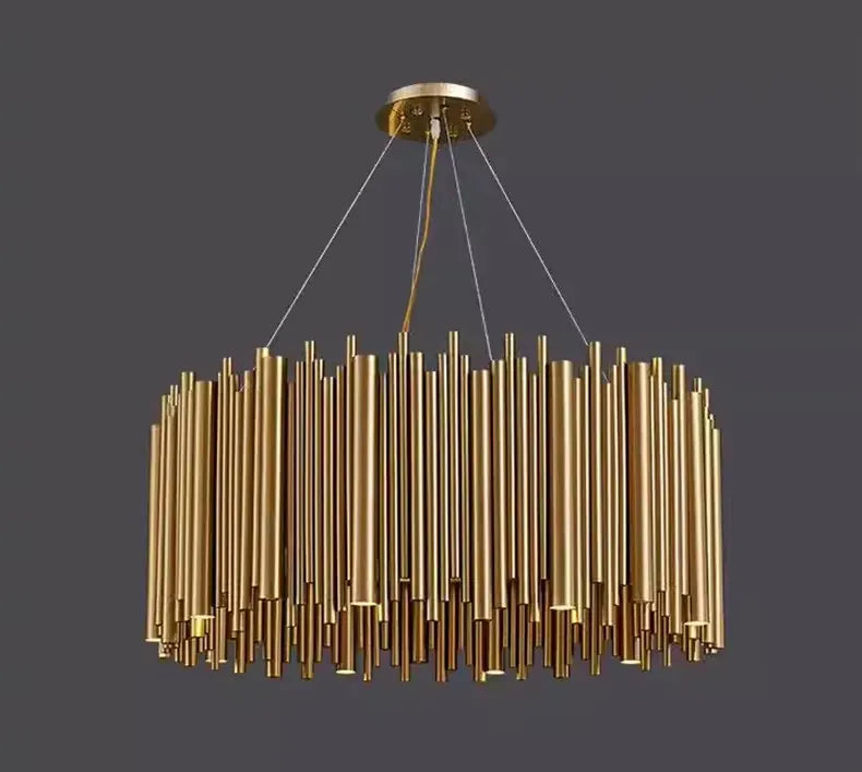 Verthara Premium Gold Aluminium Tube Pendant Light