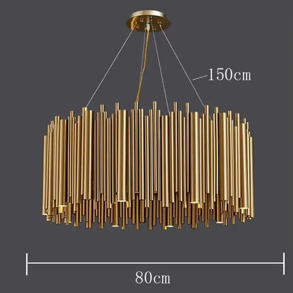 Verthara Premium Gold Aluminium Tube Pendant Light