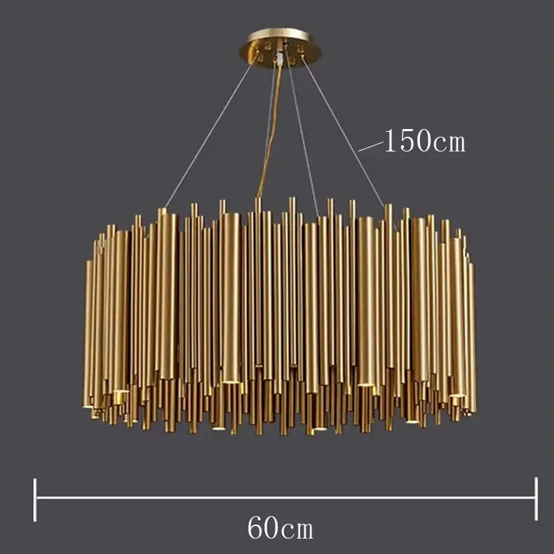 Verthara Premium Gold Aluminium Tube Pendant Light