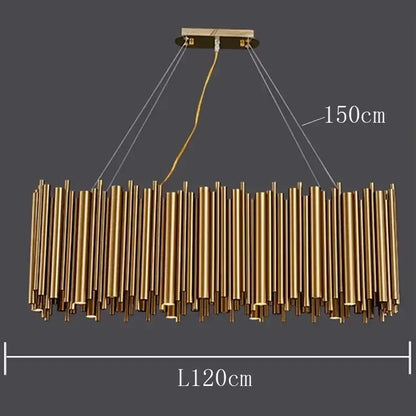 Verthara Premium Gold Aluminium Tube Pendant Light