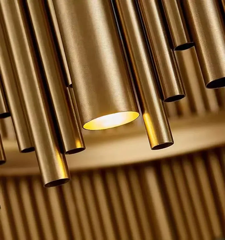 Verthara Premium Gold Aluminium Tube Pendant Light