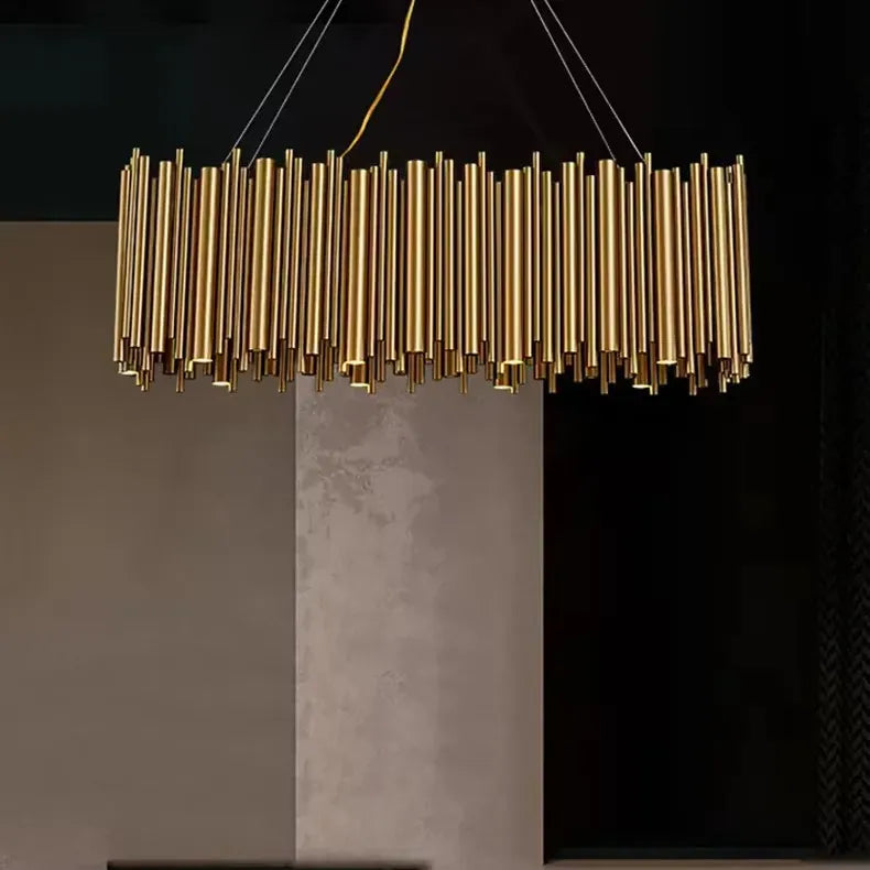 Verthara Premium Gold Aluminium Tube Pendant Light