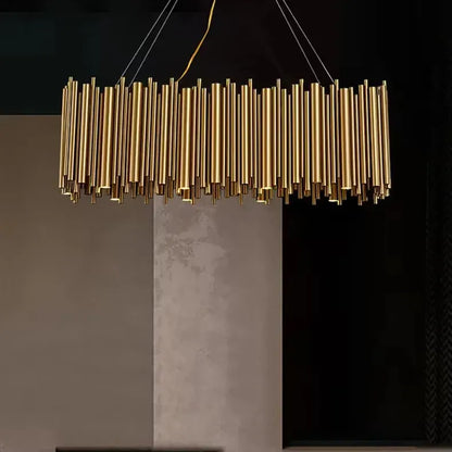 Verthara Premium Gold Aluminium Tube Pendant Light