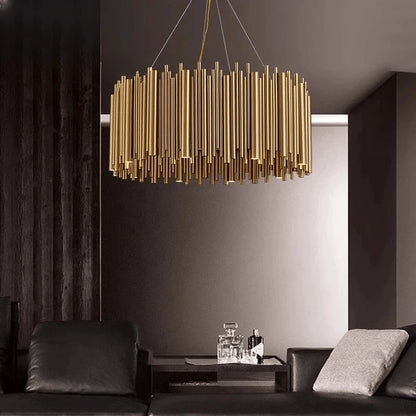 Verthara Premium Gold Aluminium Tube Pendant Light