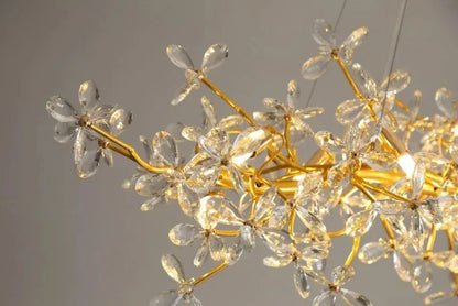 Verthara Premium Gold Crystal Adjustable Pendant Chandelier