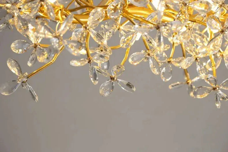 Verthara Premium Gold Crystal Adjustable Pendant Chandelier