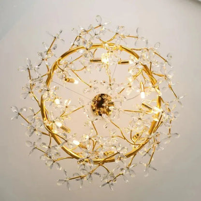 Verthara Premium Gold Crystal Adjustable Pendant Chandelier
