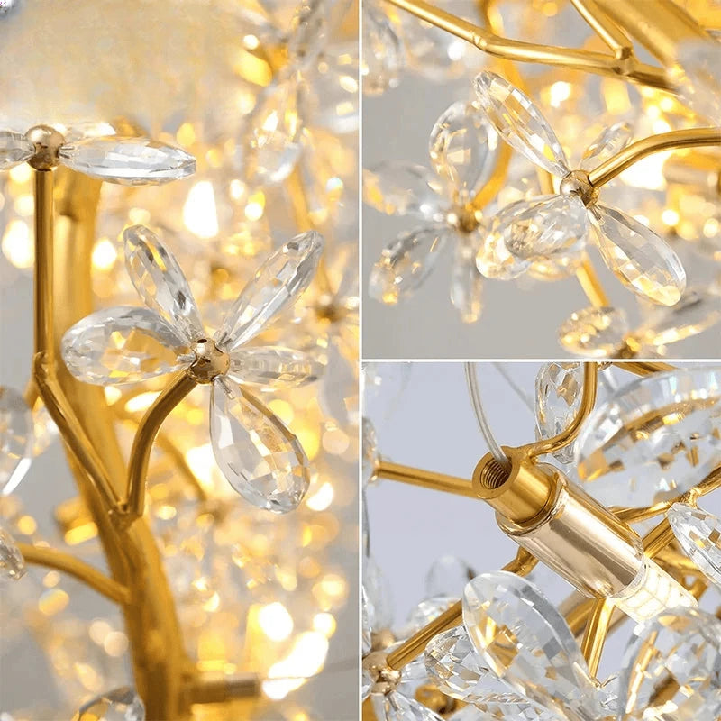 Verthara Premium Gold Crystal Adjustable Pendant Chandelier