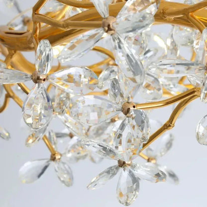 Verthara Premium Gold Crystal Adjustable Pendant Chandelier