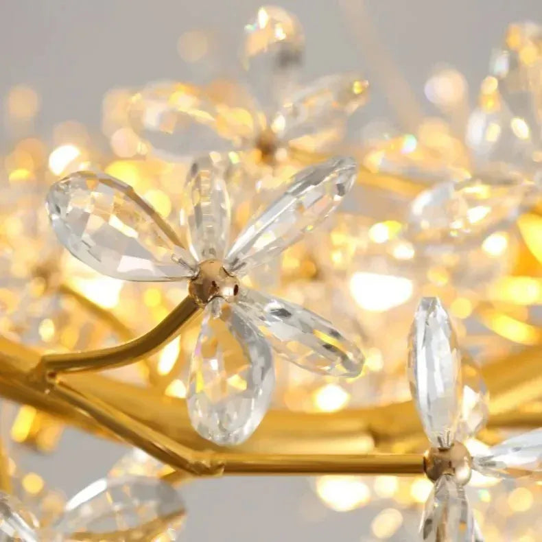 Verthara Premium Gold Crystal Adjustable Pendant Chandelier