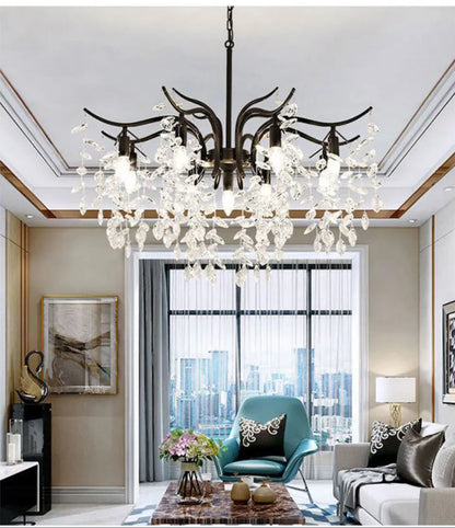 Verthara Premium Gold Crystal LED Pendant Chandelier | Dimmable 3 Colours