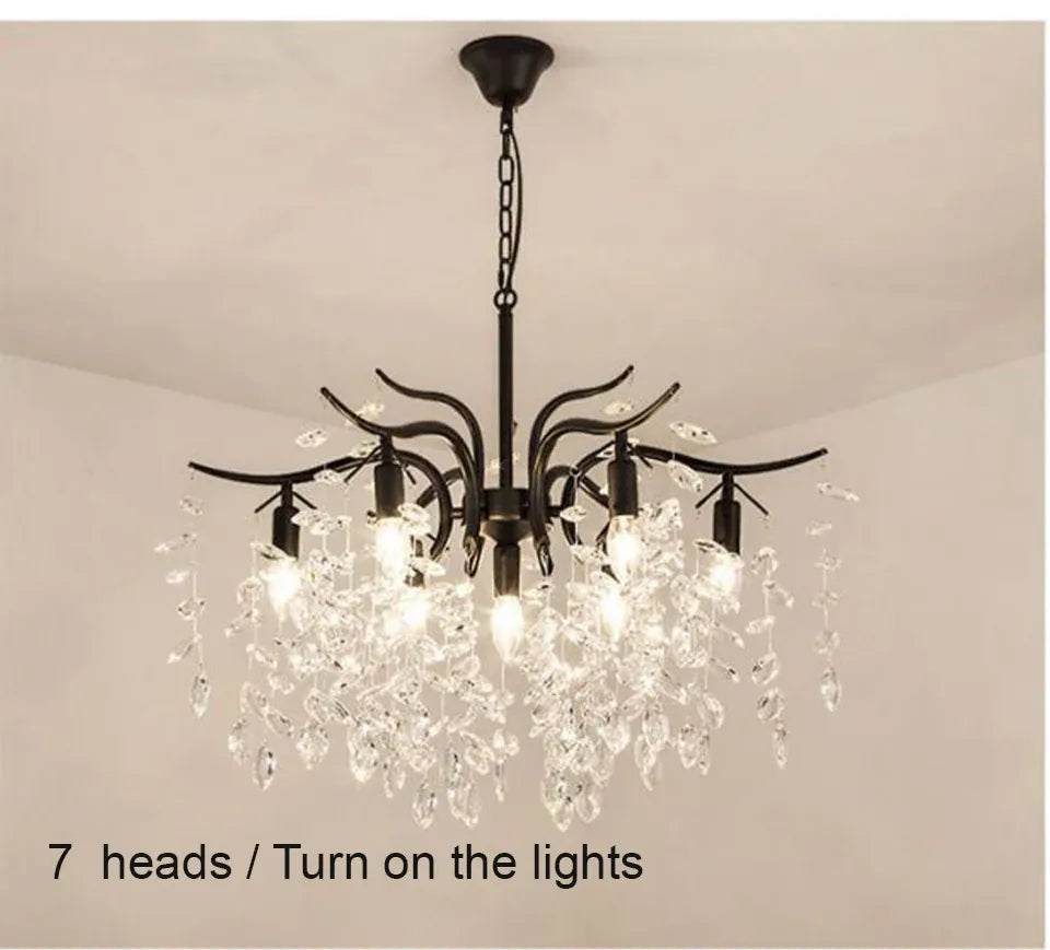 Verthara Premium Gold Crystal LED Pendant Chandelier | Dimmable 3 Colours