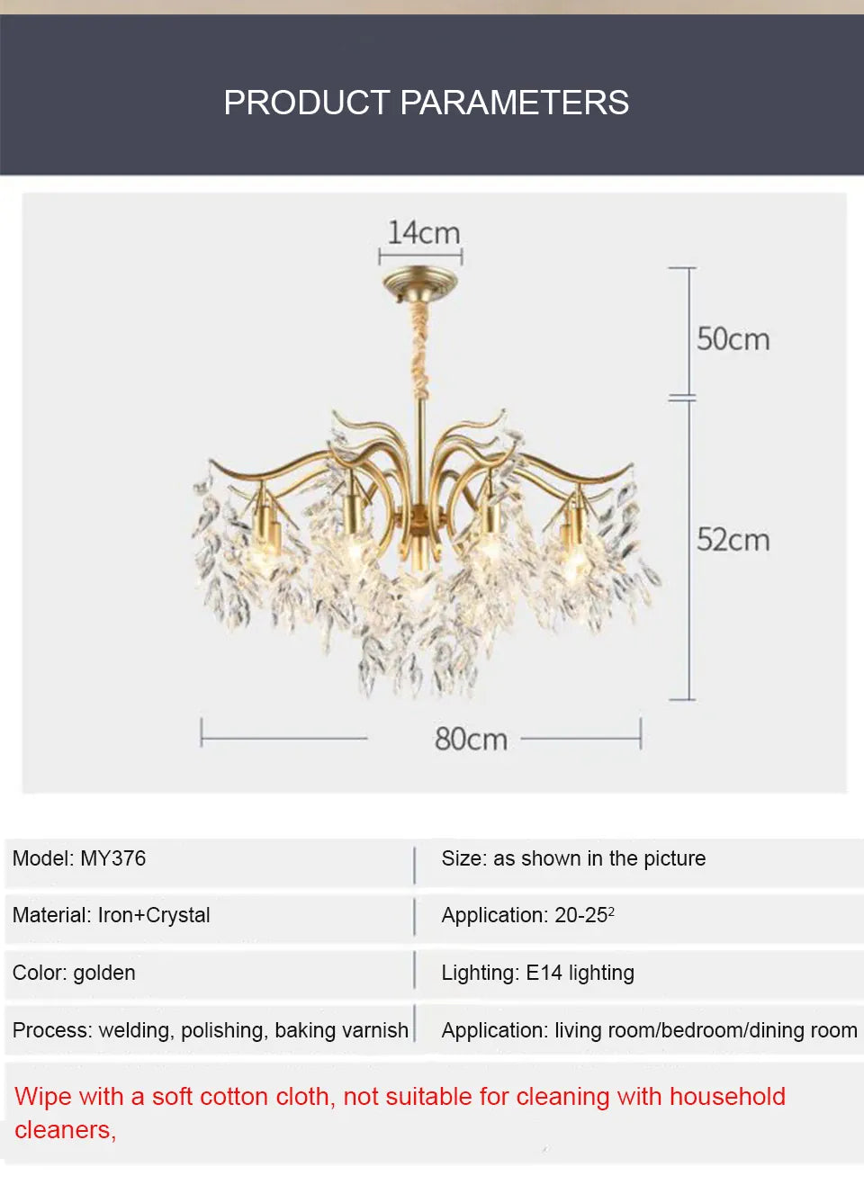 Verthara Premium Gold Crystal LED Pendant Chandelier | Dimmable 3 Colours