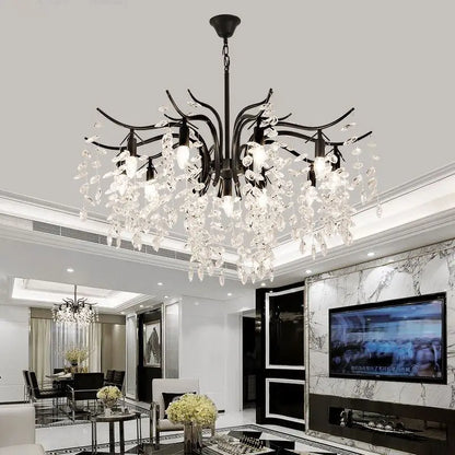 Verthara Premium Gold Crystal LED Pendant Chandelier | Dimmable 3 Colours