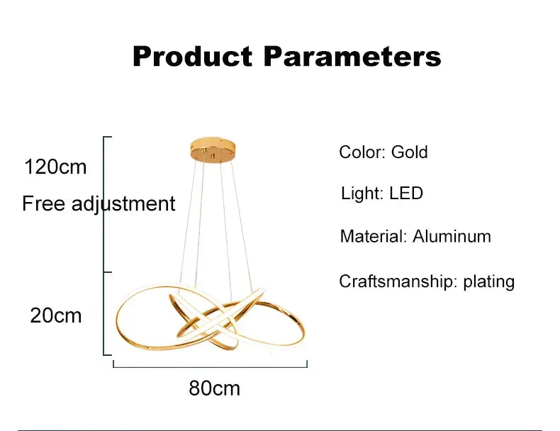 Verthara Premium Gold Geometric Line Chandelier