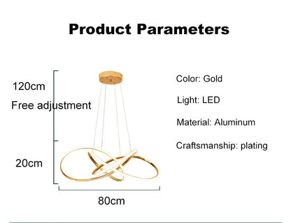 Verthara Premium Gold Geometric Line Chandelier