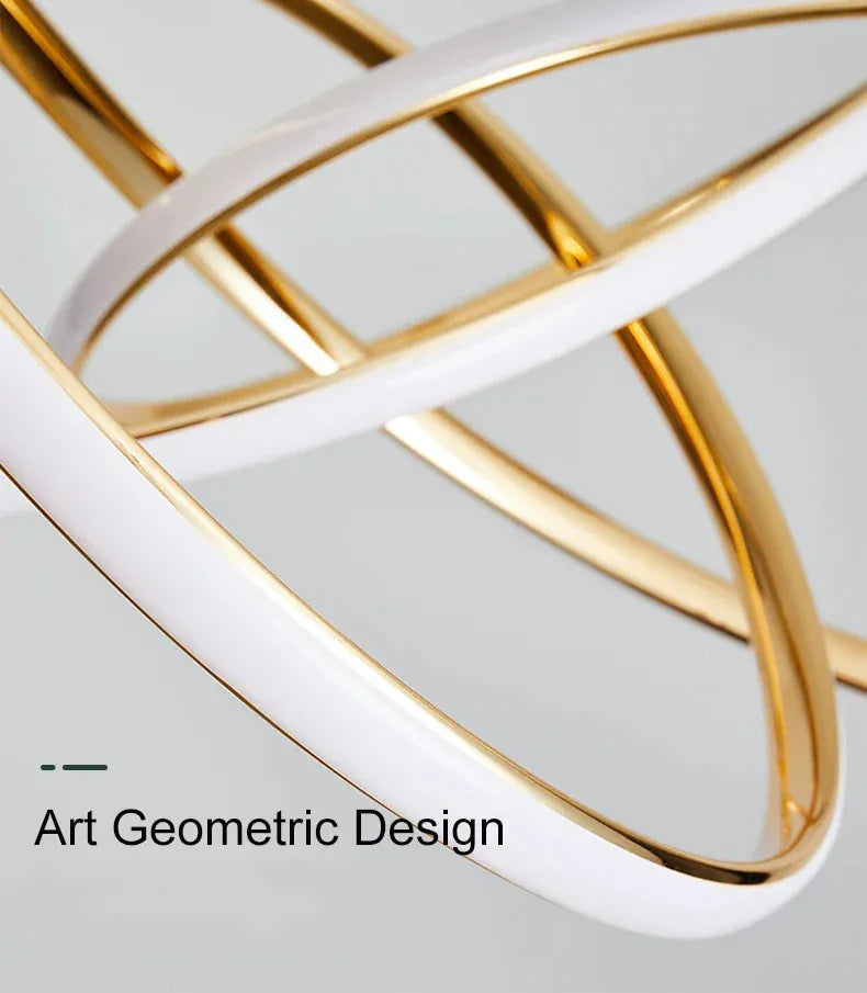 Verthara Premium Gold Geometric Line Chandelier