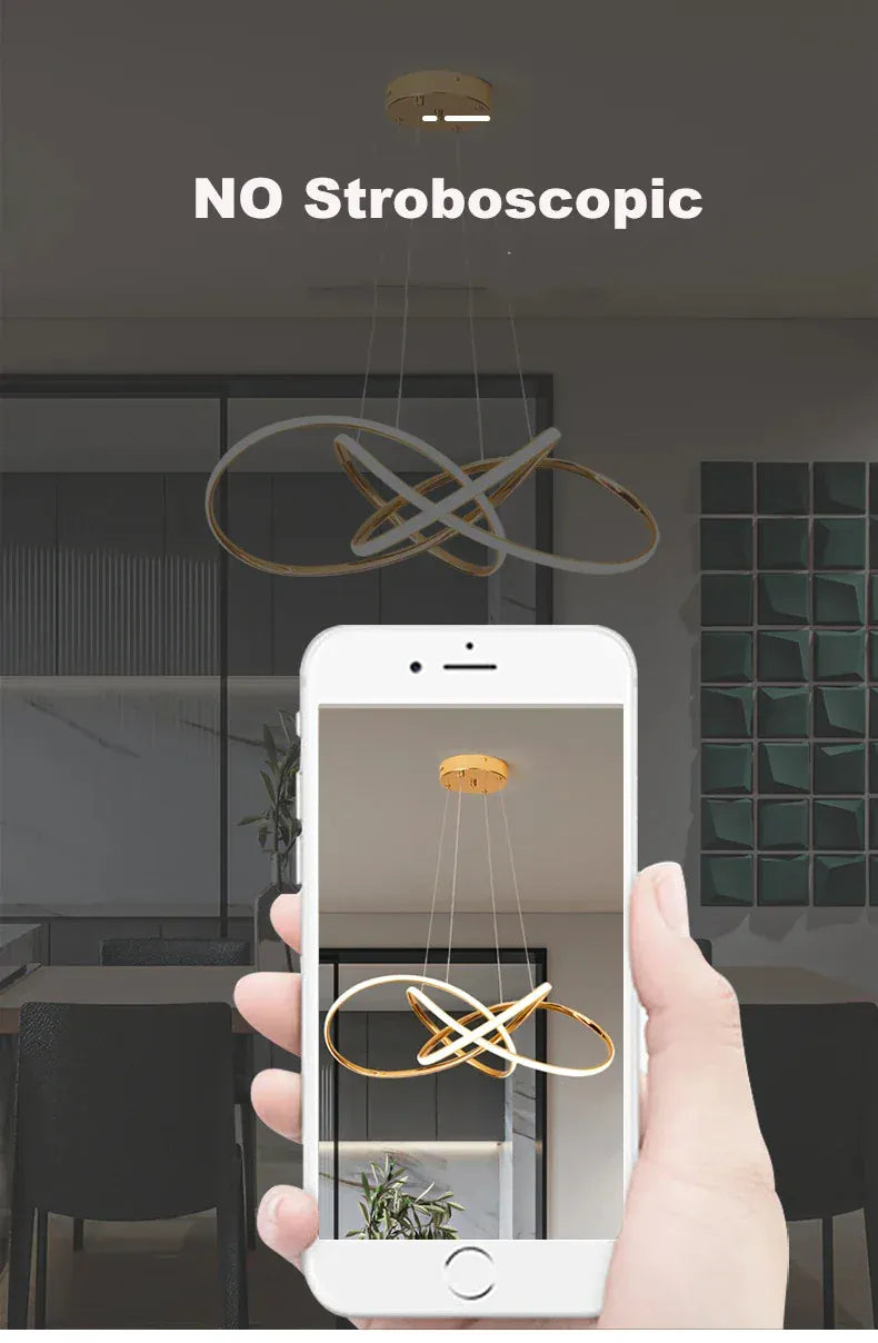 Verthara Premium Gold Geometric Line Chandelier