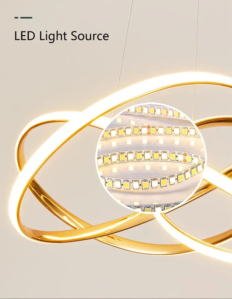 Verthara Premium Gold Geometric Line Chandelier