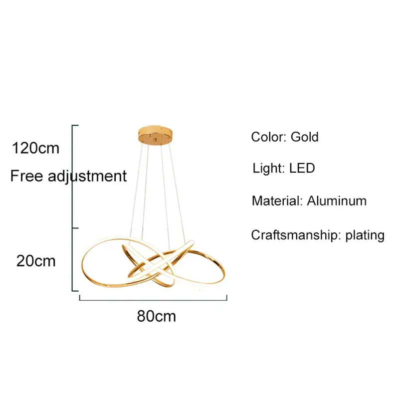 Verthara Premium Gold Geometric Line Chandelier