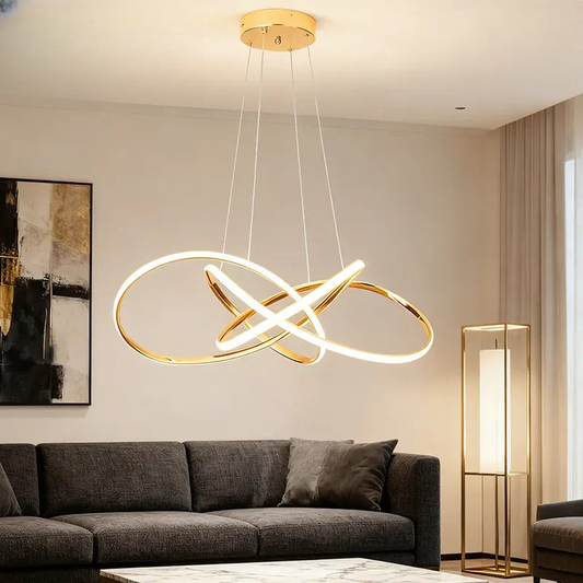 Verthara Premium Gold Geometric Line Chandelier