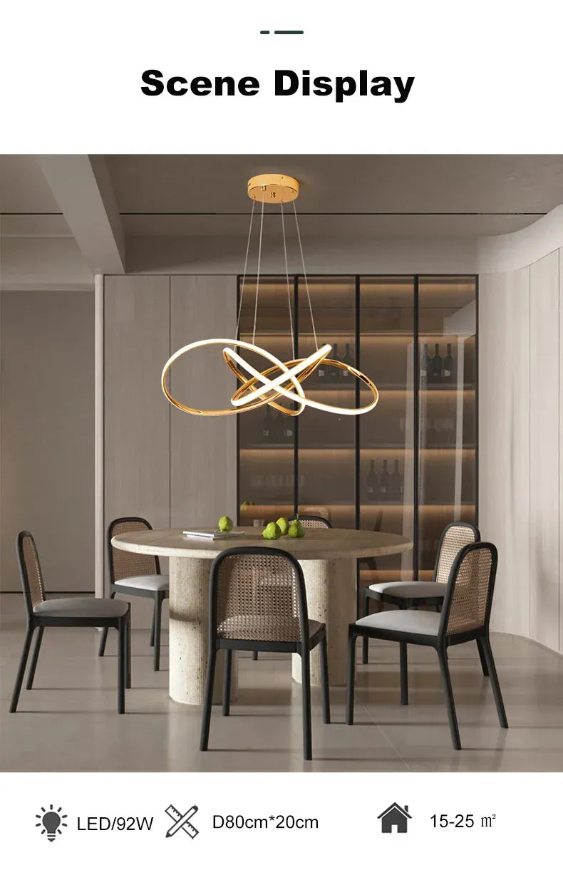 Verthara Premium Gold Geometric Line Chandelier