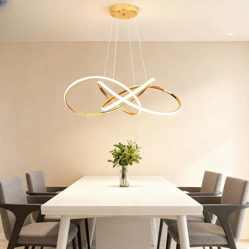 Verthara Premium Gold Geometric Line Chandelier