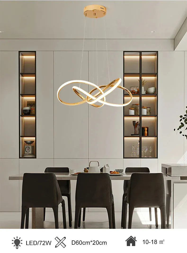 Verthara Premium Gold Geometric Line Chandelier