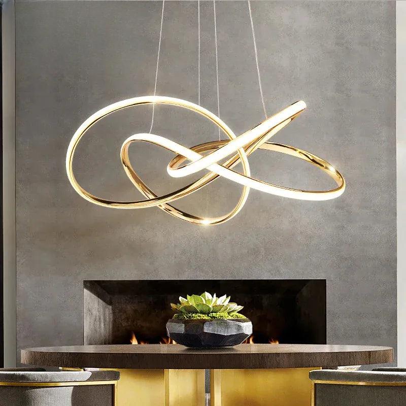Verthara Premium Gold Geometric Line Chandelier