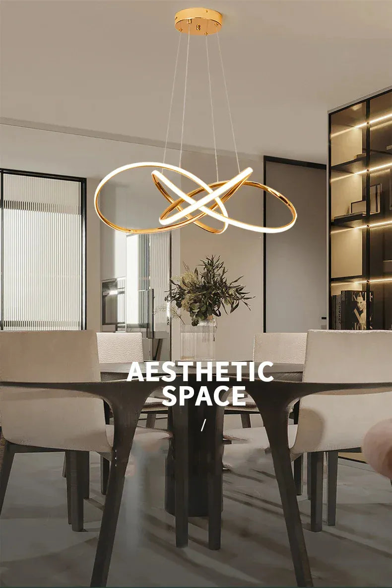 Verthara Premium Gold Geometric Line Chandelier