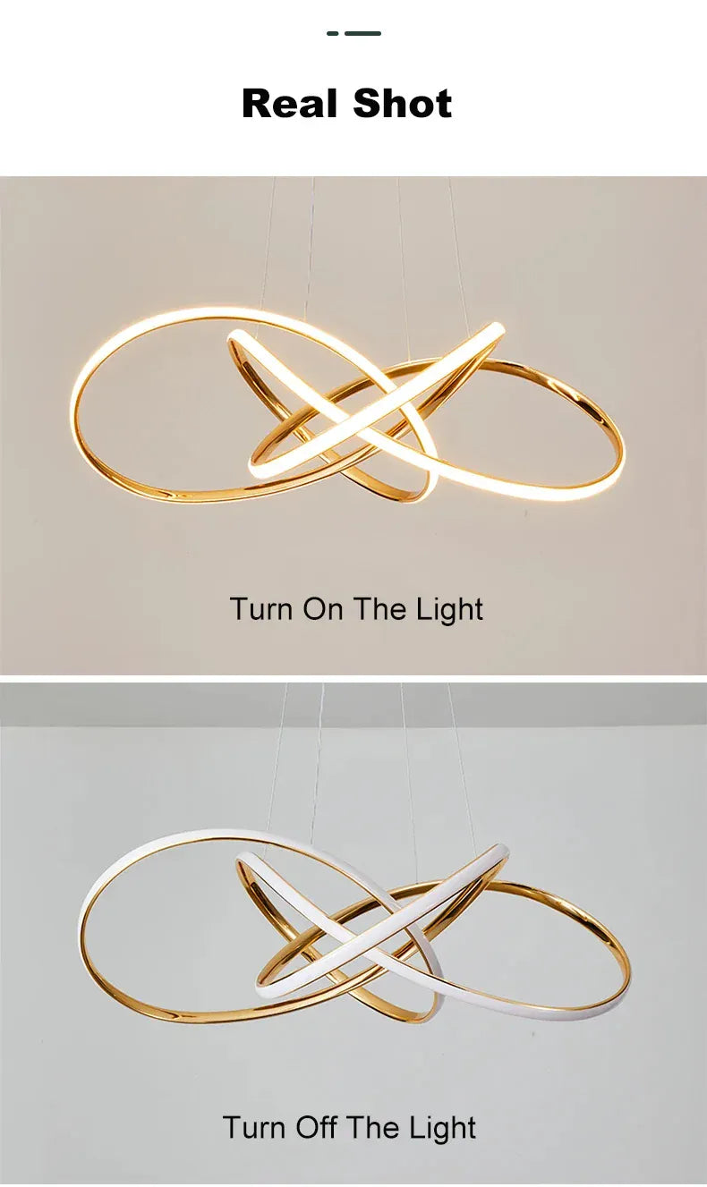 Verthara Premium Gold Geometric Line Chandelier