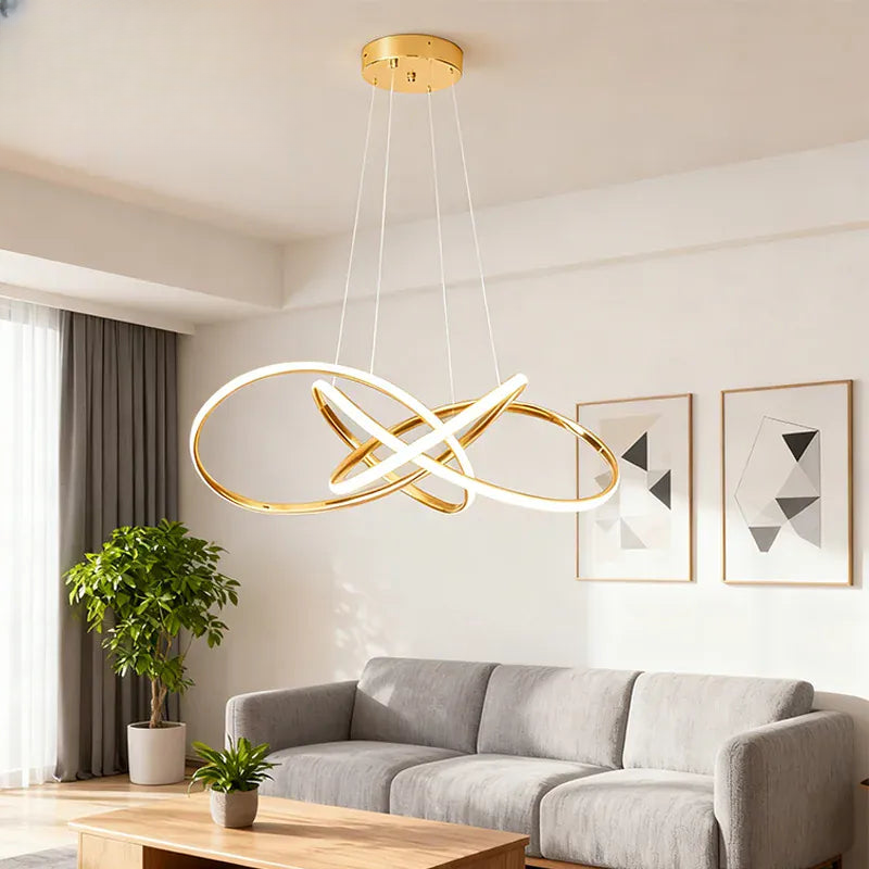 Verthara Premium Gold Geometric Line Chandelier