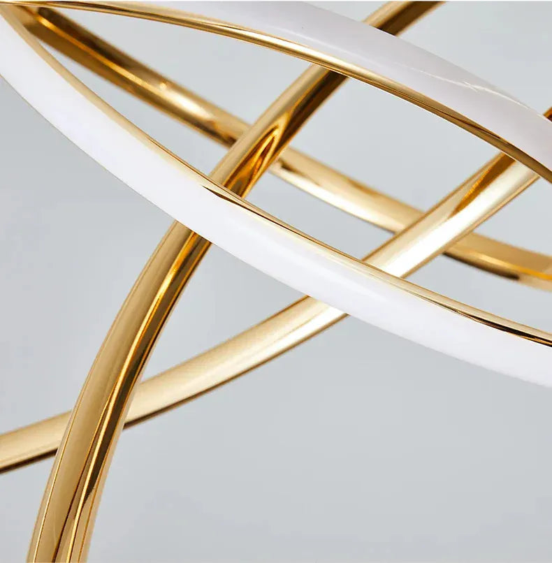 Verthara Premium Gold Geometric Line Chandelier