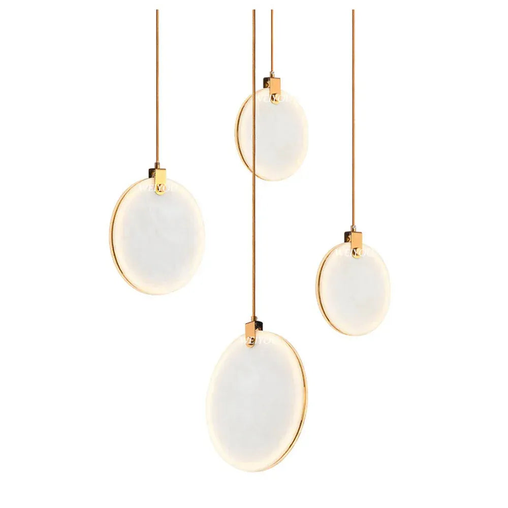 Verthara Premium Gold Marble Round Pendant Chandelier